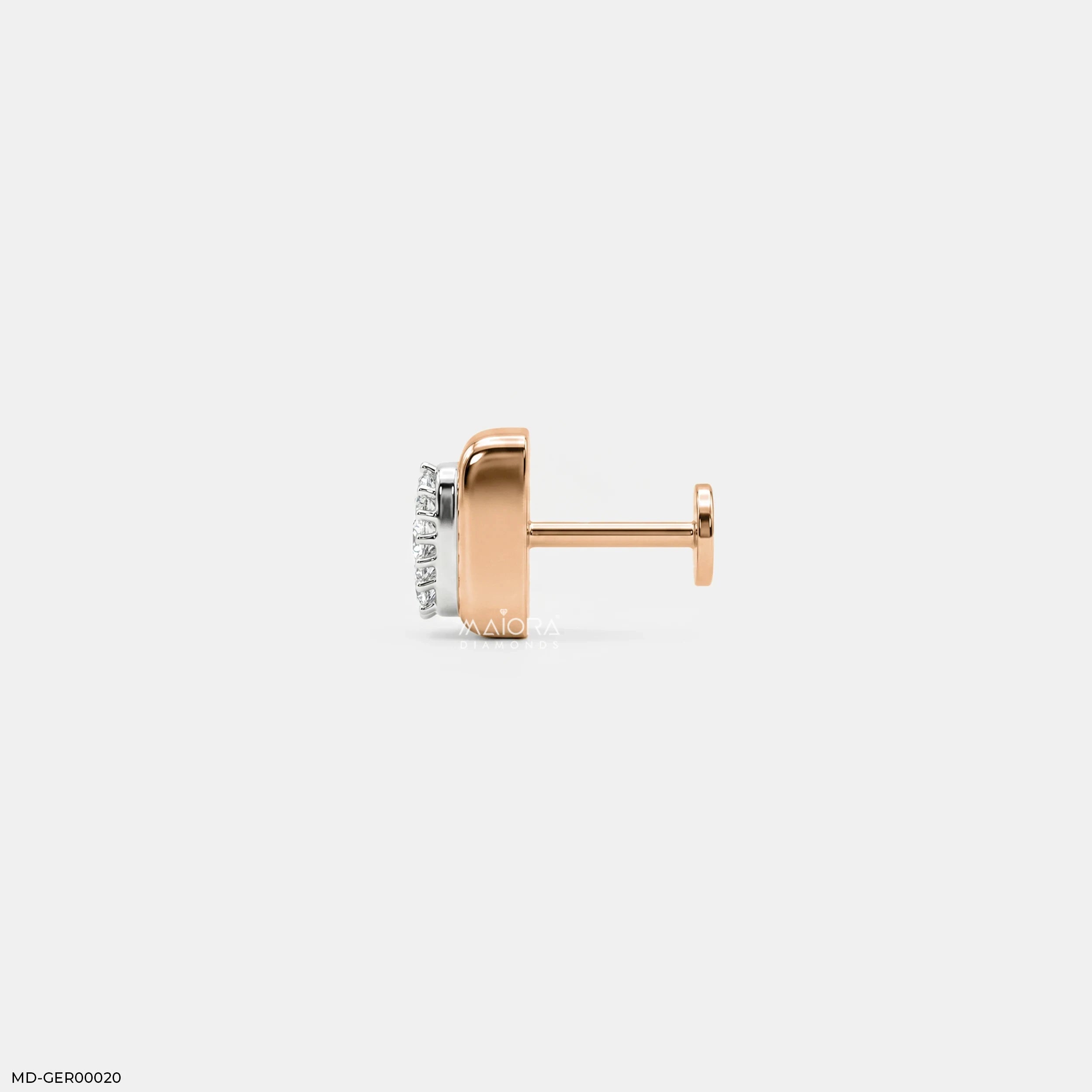 Trigon Glow Diamond Mens Stud Earring 9K Yellow Gold