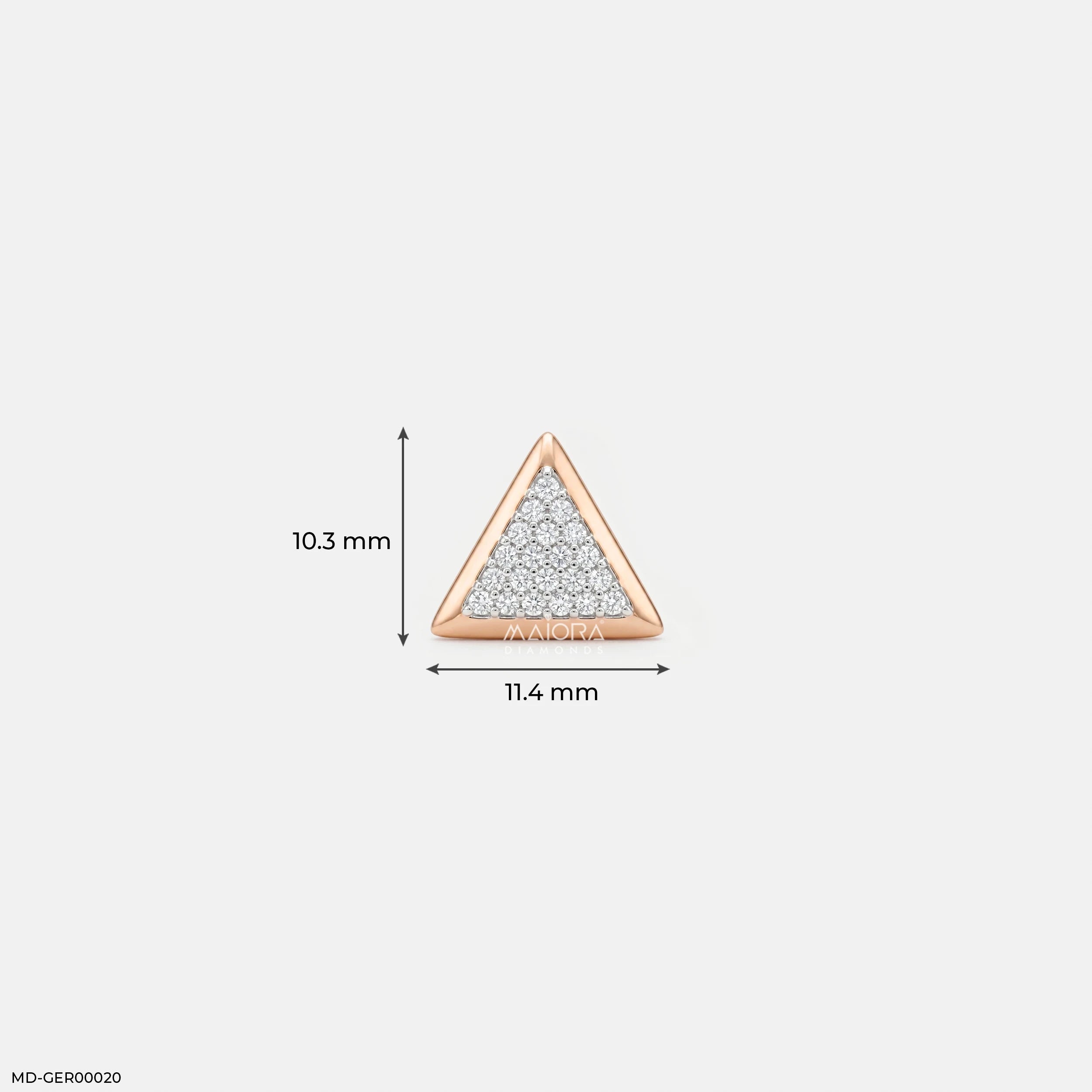 Trigon Glow Diamond Mens Stud Earring 9K Yellow Gold