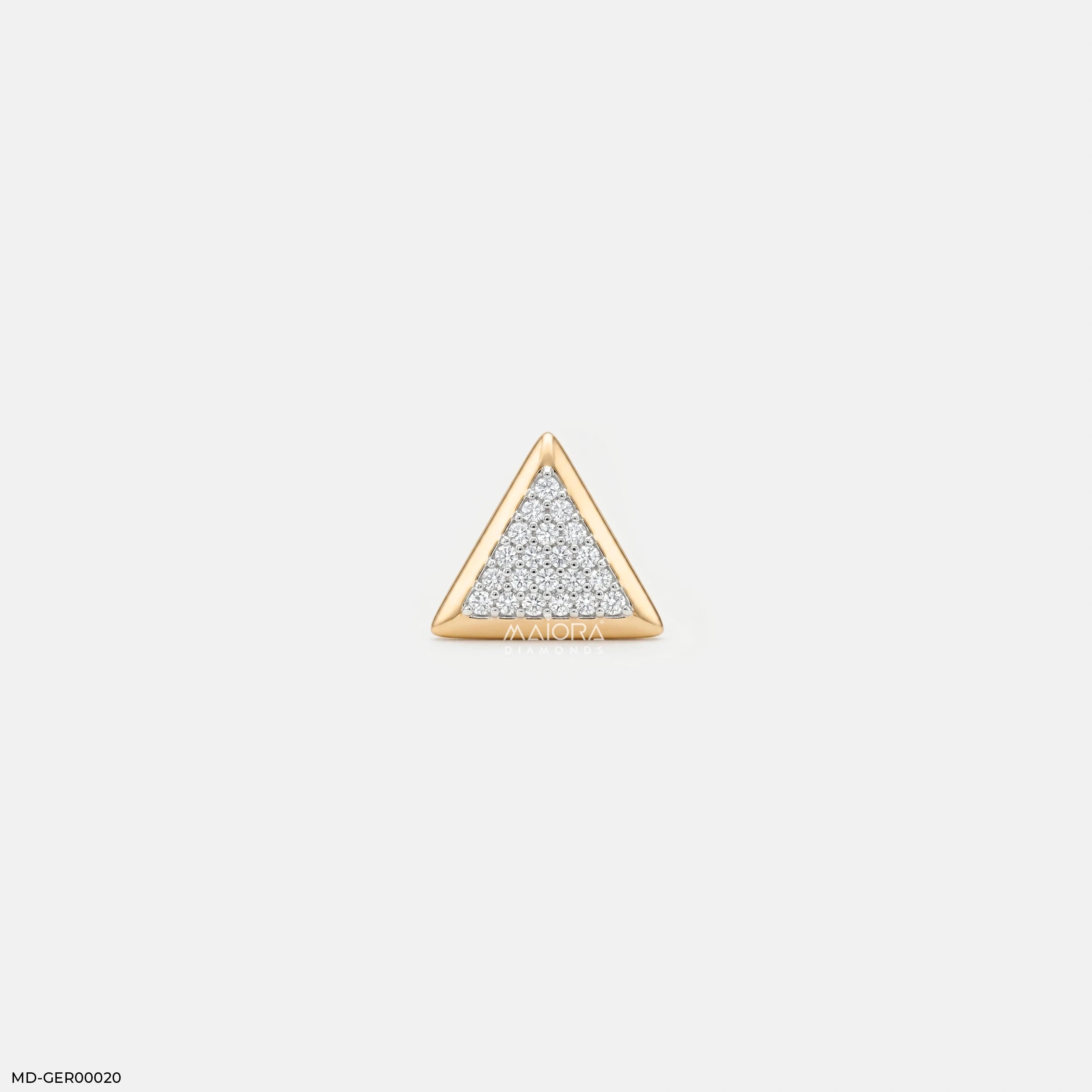 Trigon Glow Diamond Mens Stud Earring 9K Yellow Gold