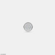 Circle Crystal Diamond Mens Stud Earring Platinum 950