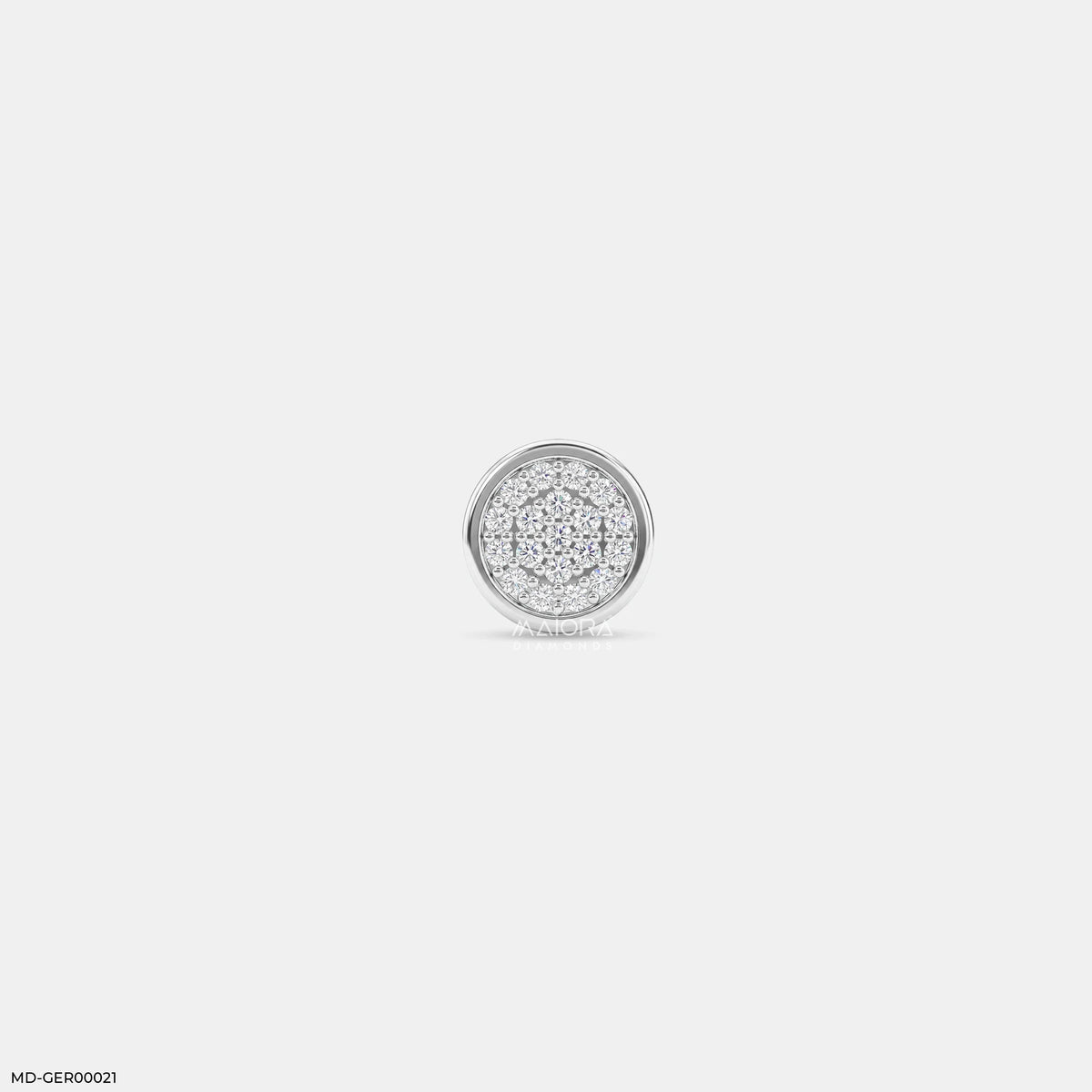 Circle Crystal Diamond Mens Stud Earring