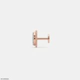 Twisted Rope Mens Diamond Stud Earring in Platinum 950