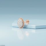 Twisted Rope Mens Diamond Stud Earring in Platinum 950