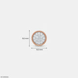 Twisted Rope Mens Diamond Stud Earring in Platinum 950