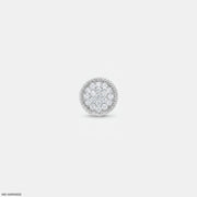 Twisted Rope Diamond mens Stud Earring 9K White Gold