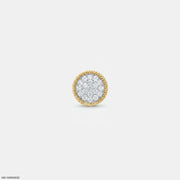 Twisted Rope Diamond mens Stud Earring 9K Yellow Gold