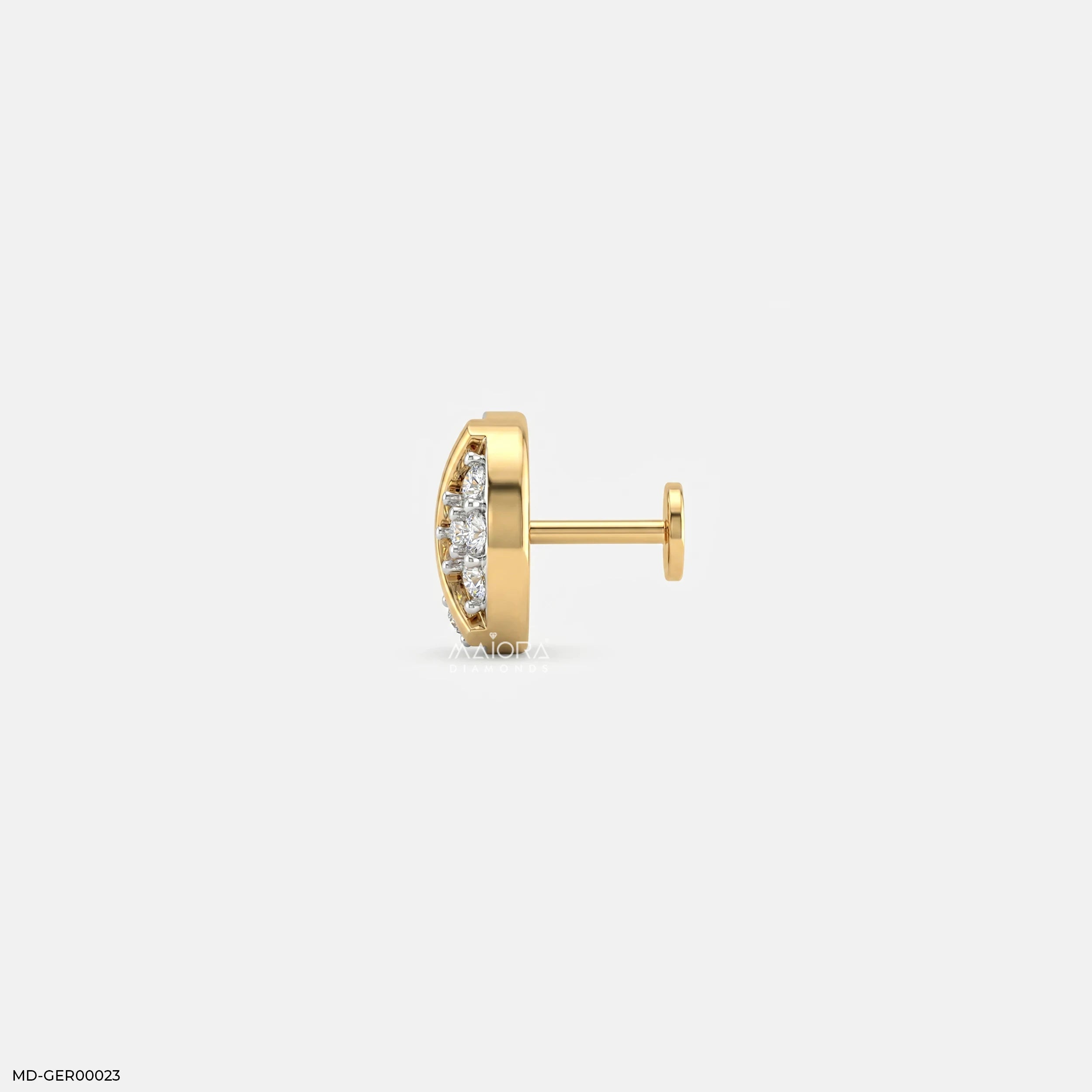 Y Axis Diamond Mens Stud Earring 9K Yellow Gold