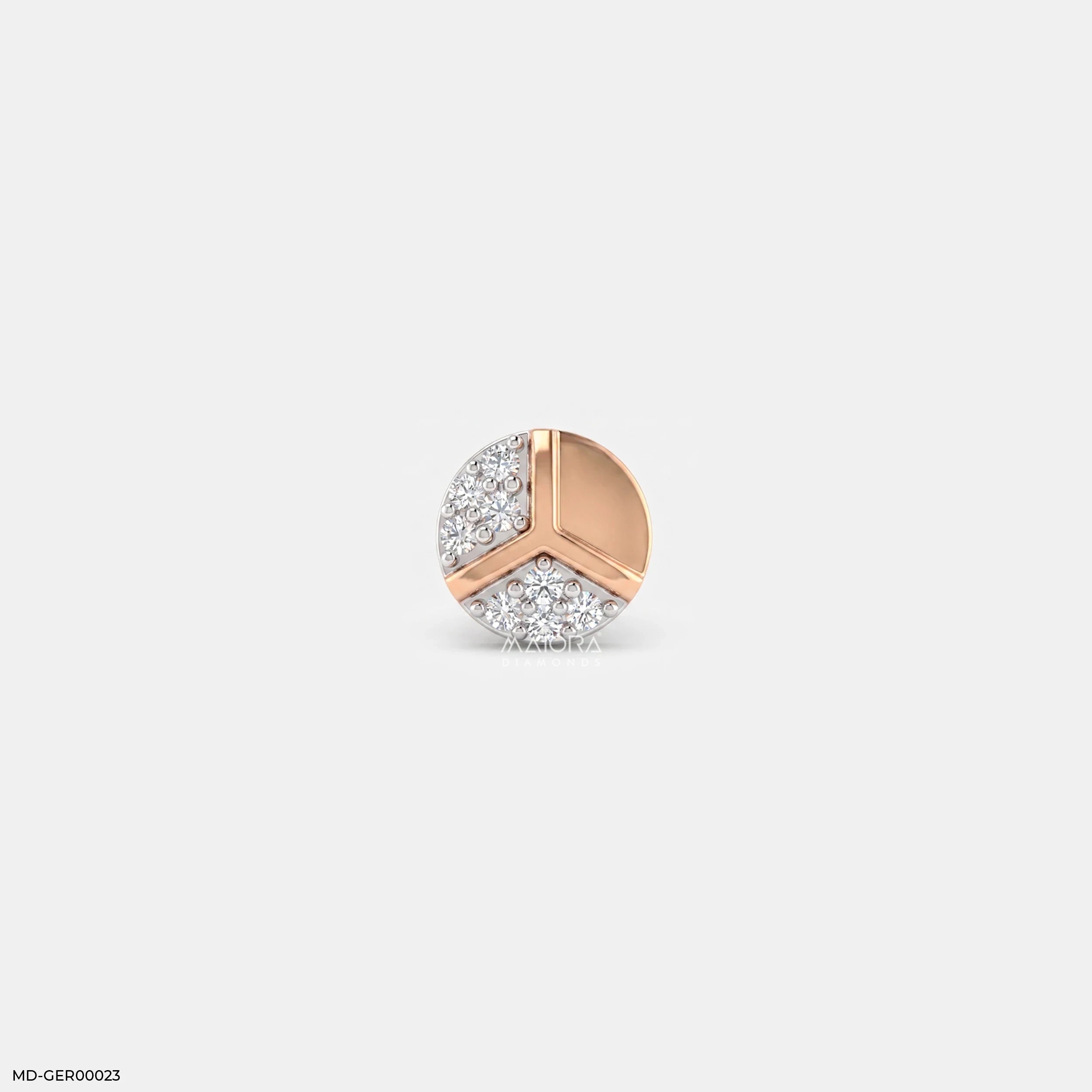 Y Axis Diamond Mens Stud Earring 9K Yellow Gold