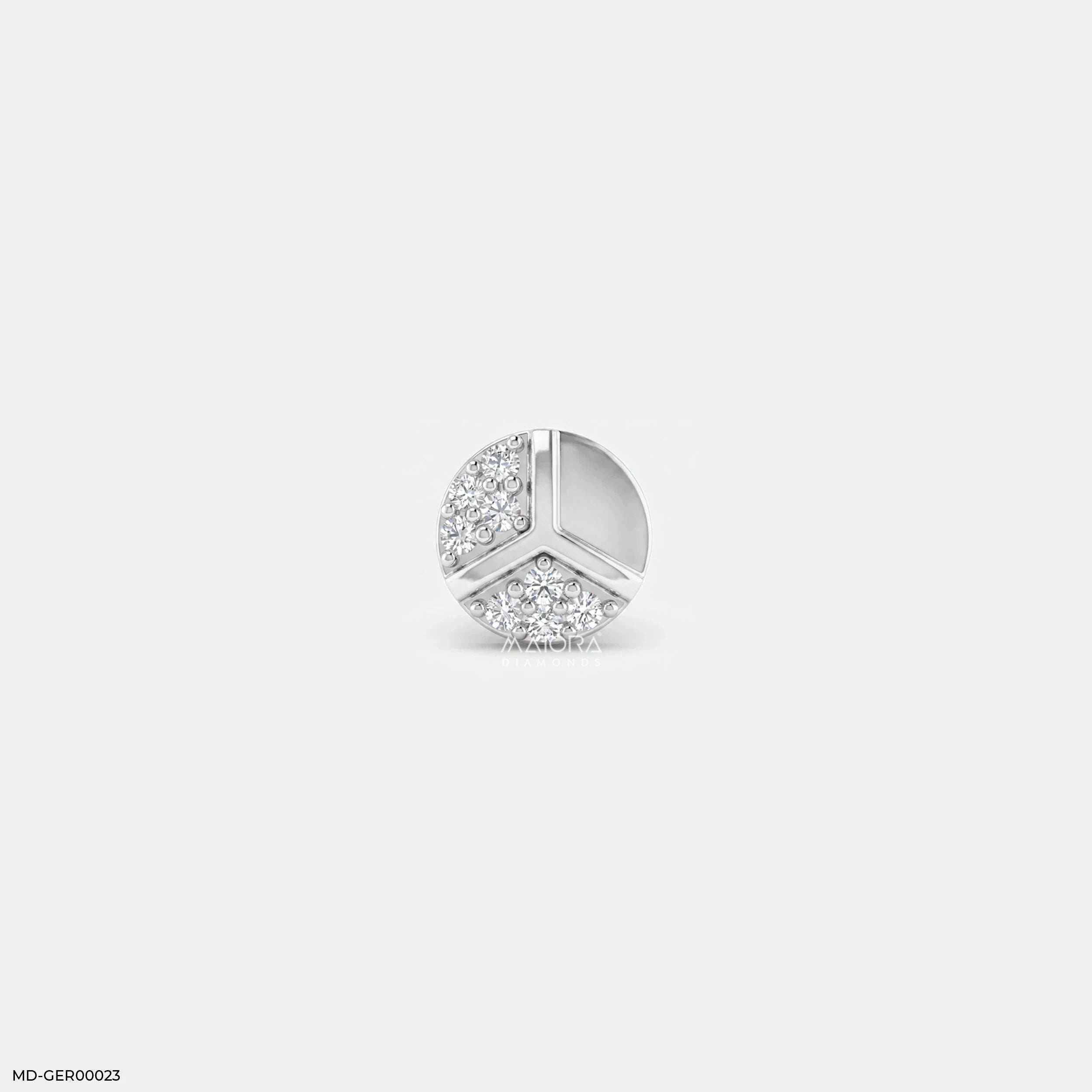 Y Axis Diamond Mens Stud Earring 9K Yellow Gold