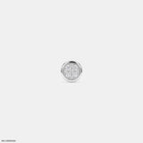 Stellar Diamond Circle Mens Stud Earring 9K White Gold