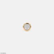 Stellar Diamond Circle Mens Stud Earring 18K Yellow Gold