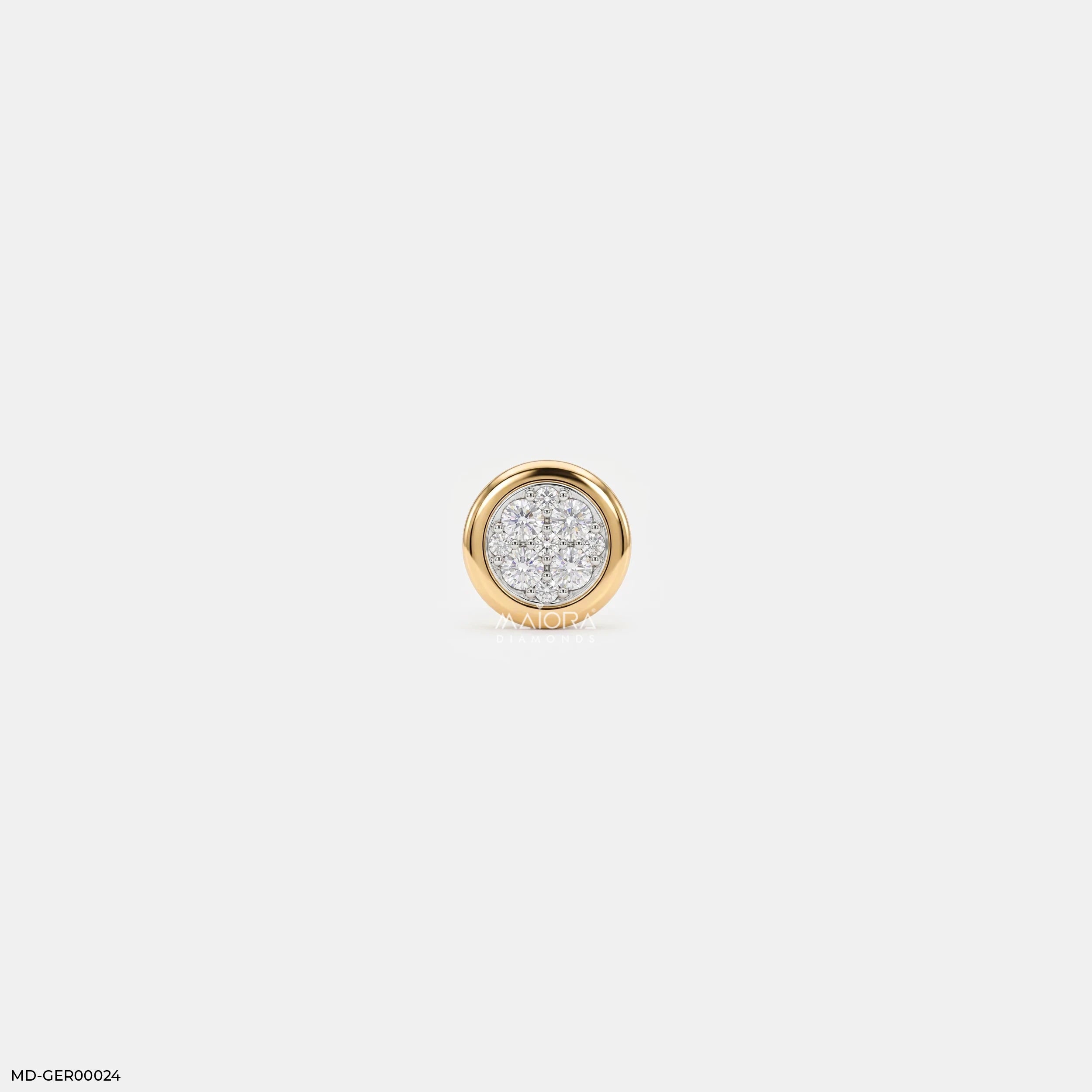 Stellar Diamond Circle Mens Stud Earring