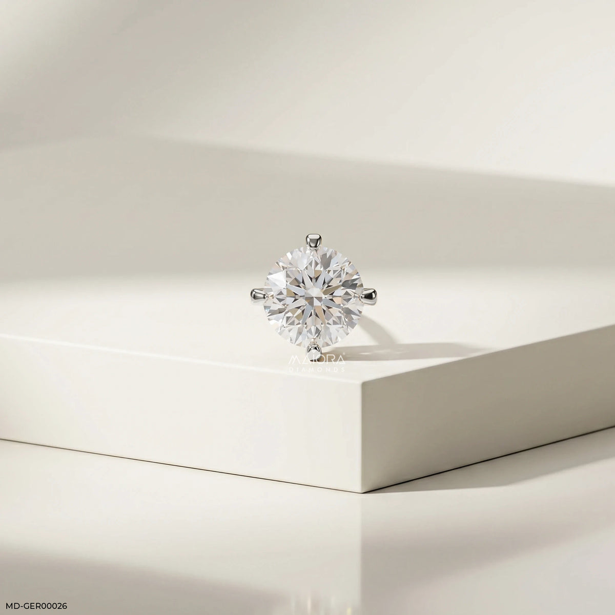 Flint Round Solitaire Diamond Mens Stud Earring