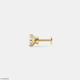 Flint Round Solitaire Diamond Mens Stud Earring Platinum 950