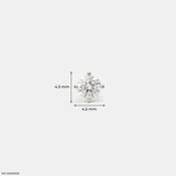 Flint Round Solitaire Diamond Mens Stud Earring Platinum 950