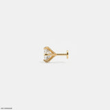 Vector Round Solitaire Diamond Mens Stud Earring 9K White Gold