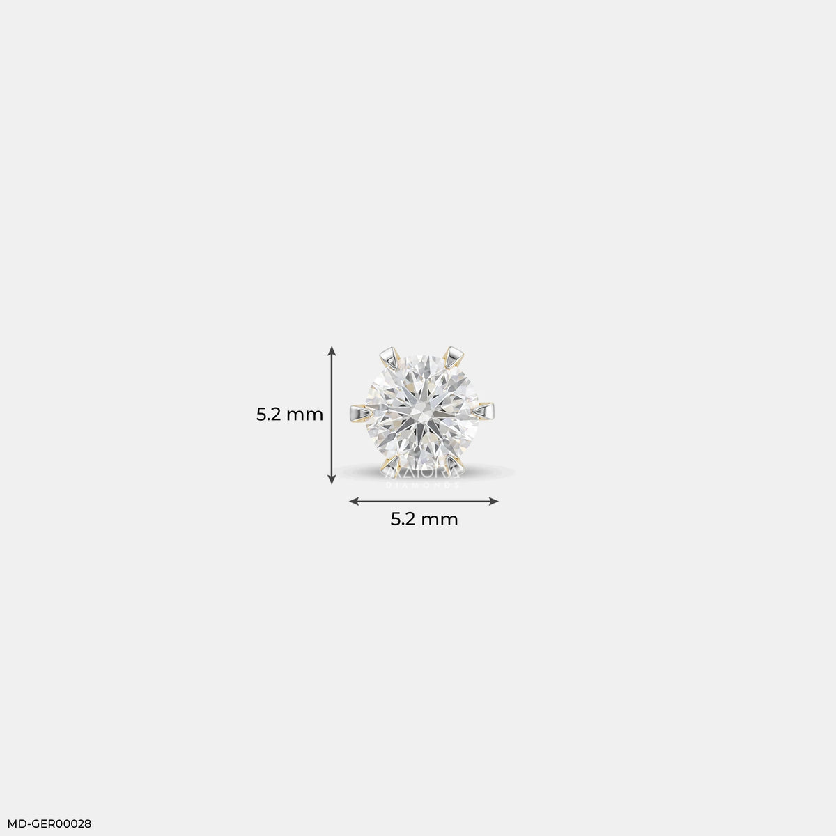Vector Round Solitaire Diamond Mens Stud Earring