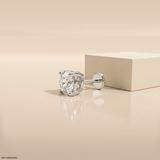 Pure Glow Round Diamond Mens Stud Earring Platinum 950