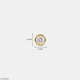 Golden Bezel Round Diamond Mens Stud Earring 9K Rose Gold