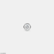 Golden Bezel Round Diamond Mens Stud Earring Platinum 950