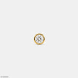 Golden Bezel Round Diamond Mens Stud Earring 9K Rose Gold