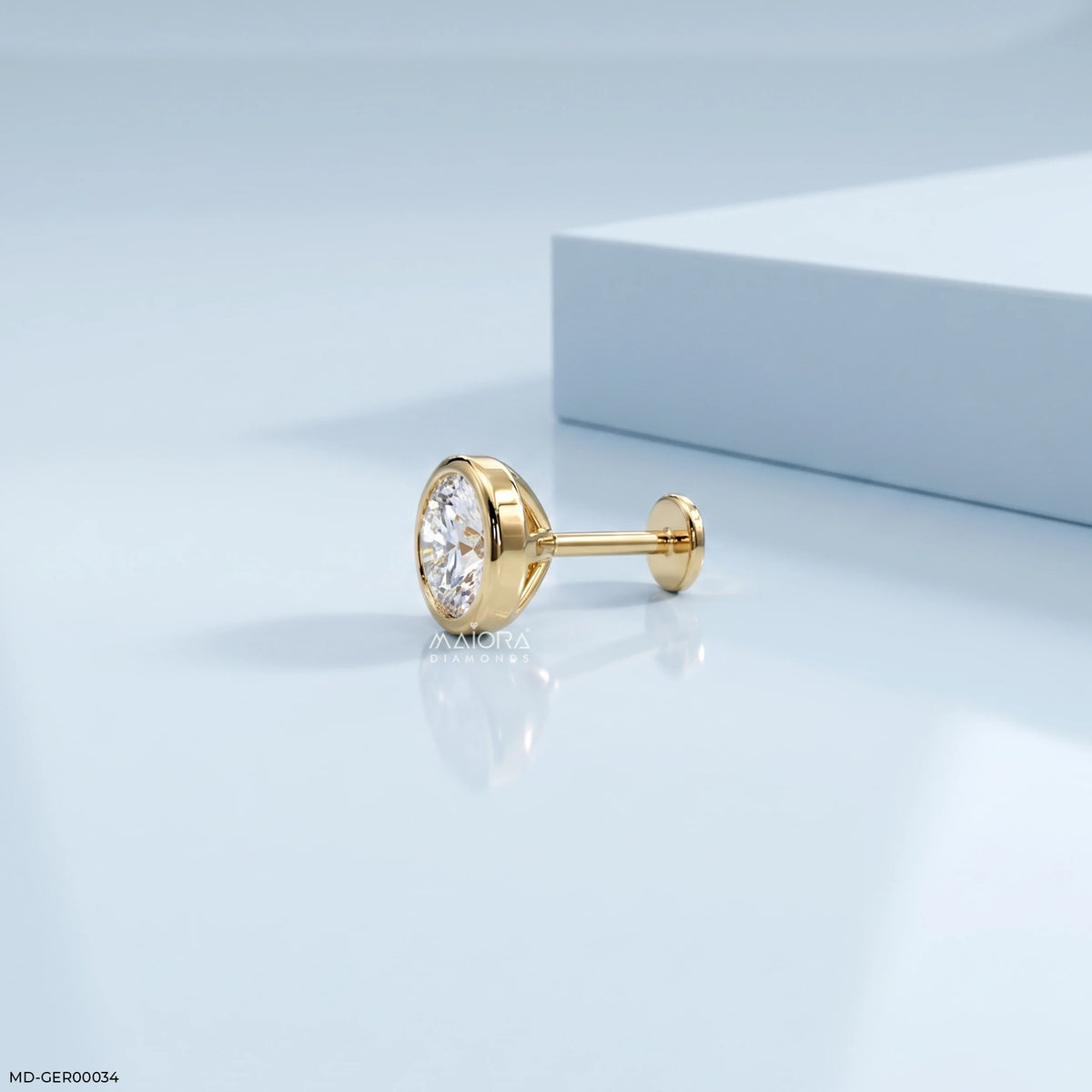 Solus Round Diamond Mens Stud Earring