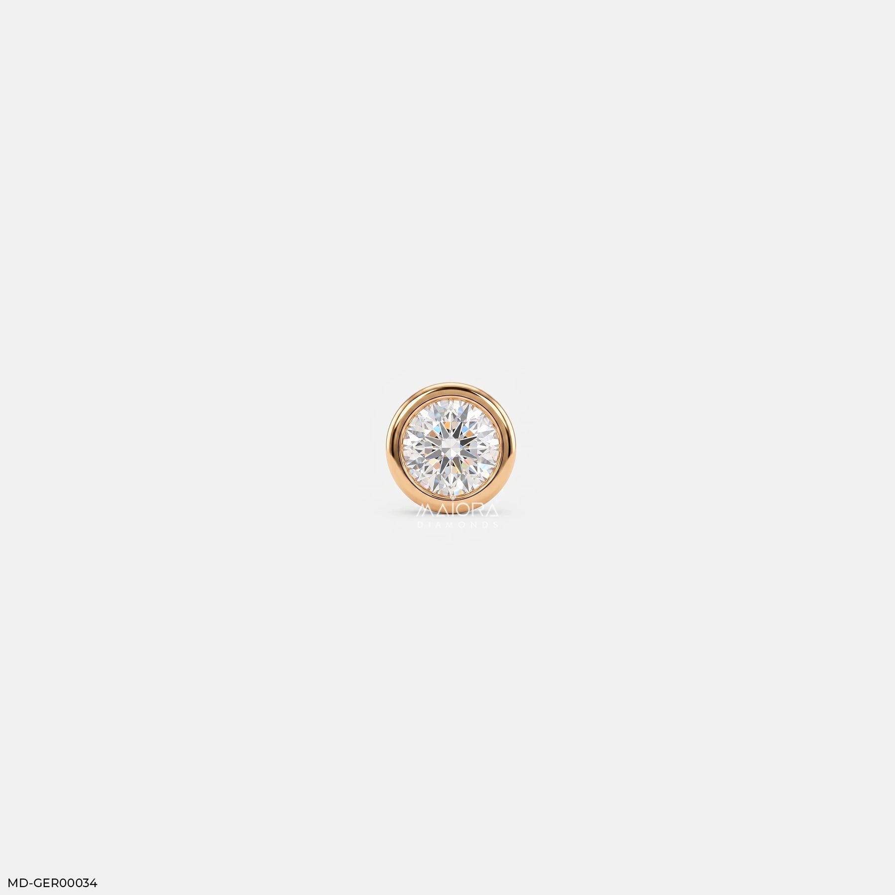 Solus Round Diamond Mens Stud Earring 9K White Gold