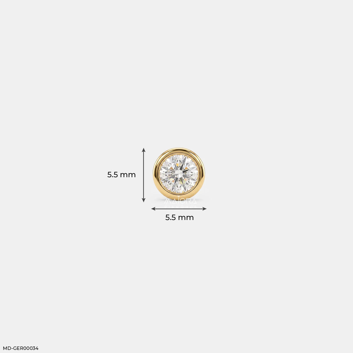 Solus Round Diamond Mens Stud Earring