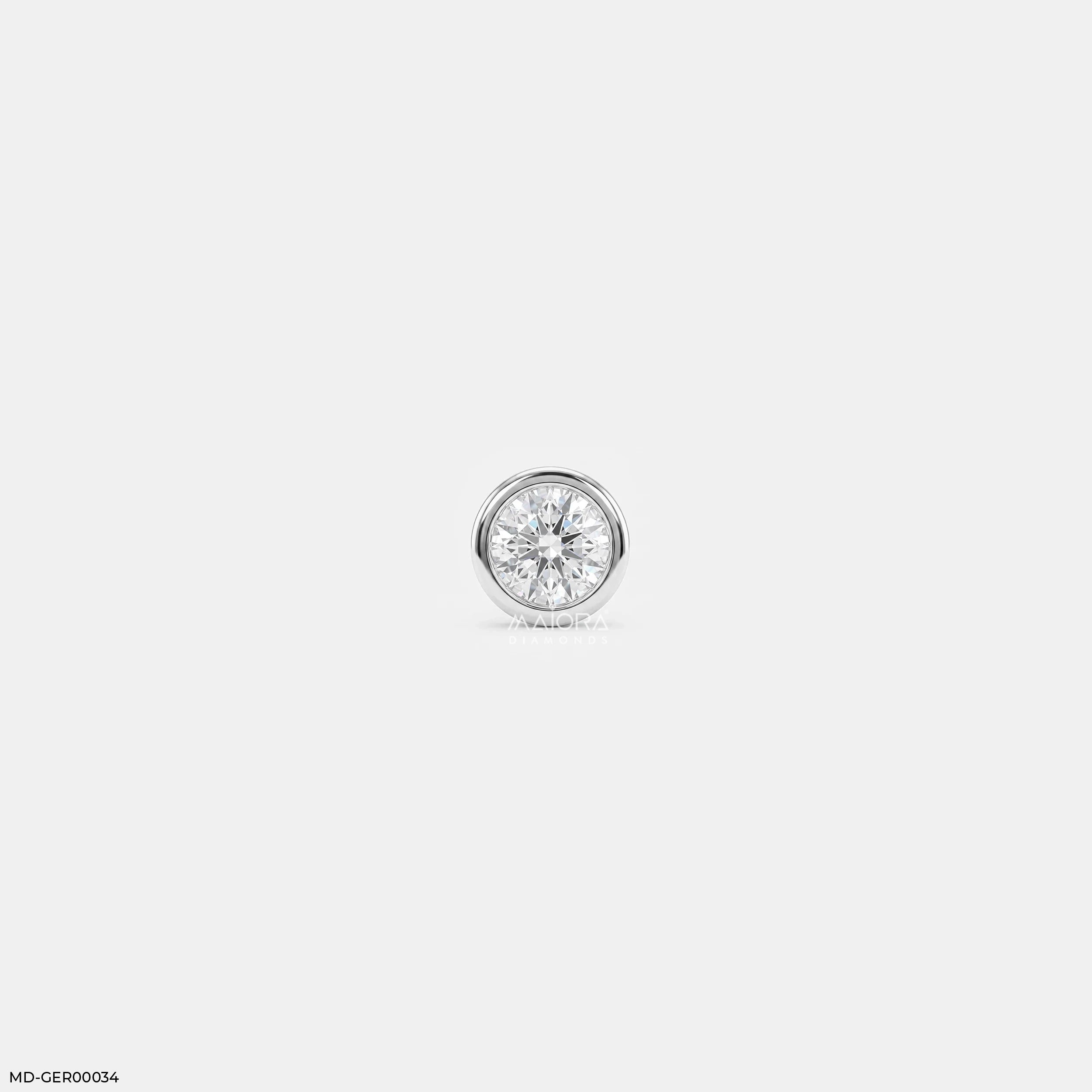 Solus Round Diamond Mens Stud Earring Platinum 950