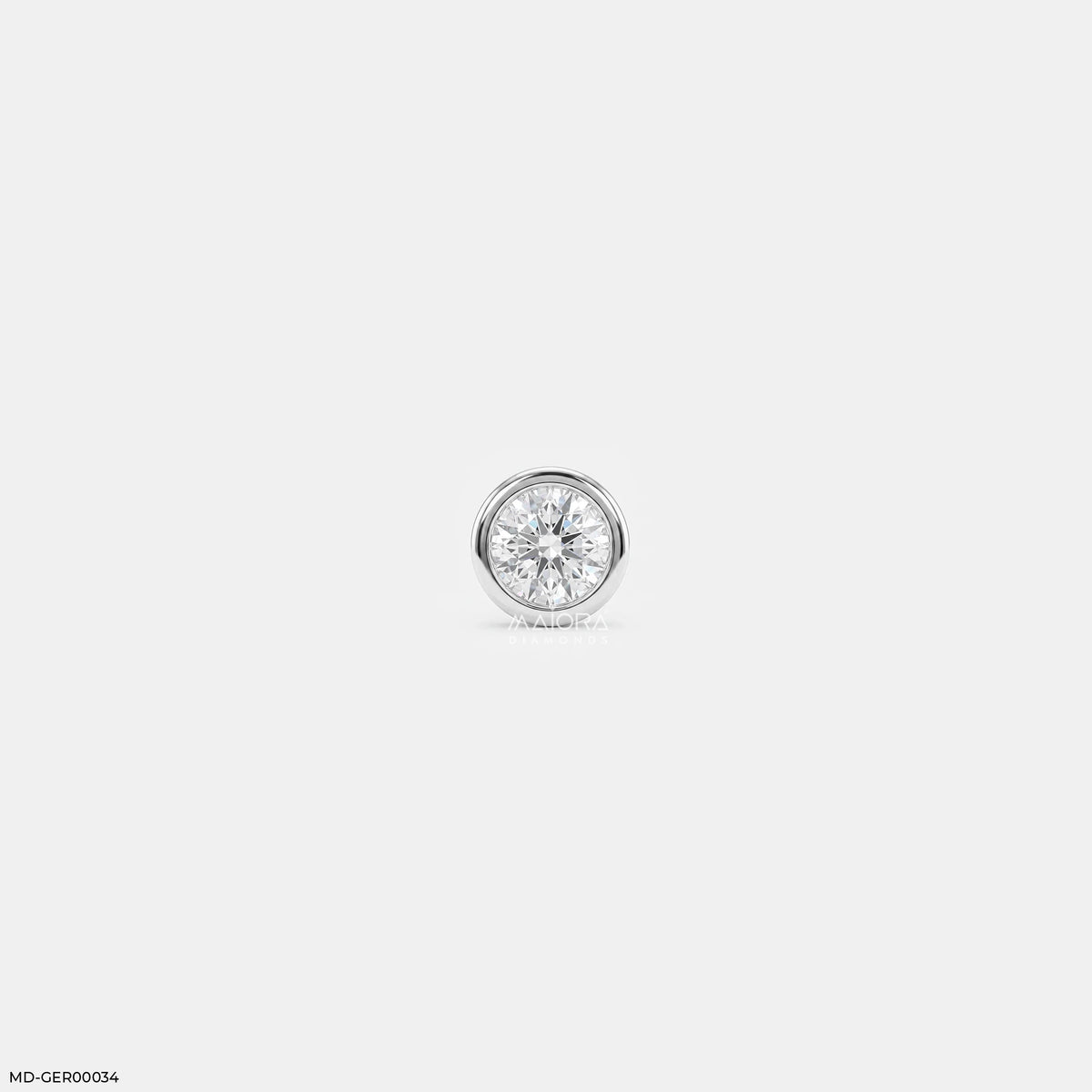 Solus Round Diamond Mens Stud Earring