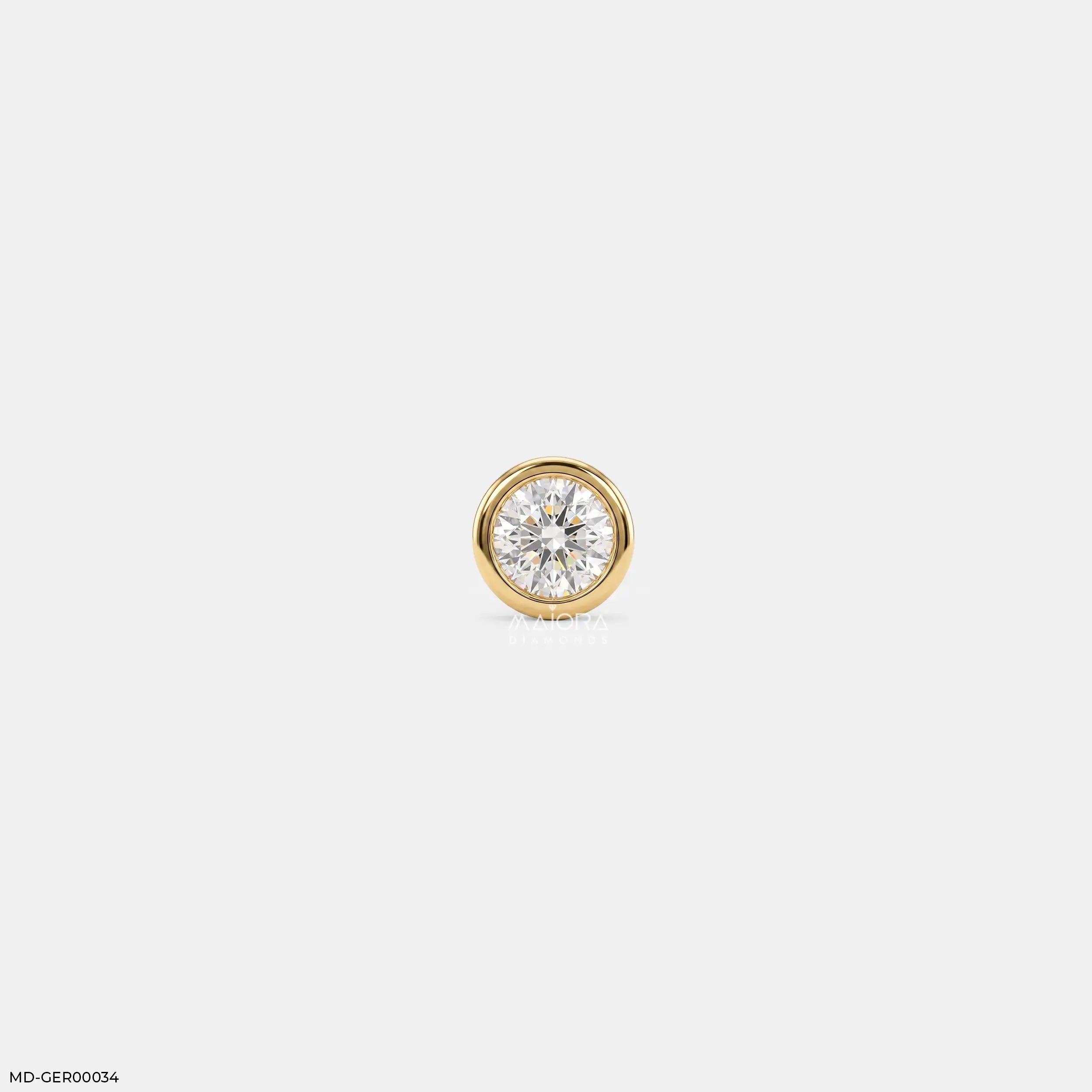 Solus Round Diamond Mens Stud Earring 9K Yellow Gold