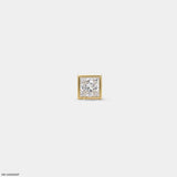 Sqaure Frame Princess Diamond Mens Stud Earring 9K White Gold