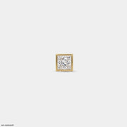 Sqaure Frame Princess Diamond Mens Stud Earring