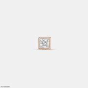 Finite Princess Solitaire Diamond Mens Stud Earring 9K Rose Gold