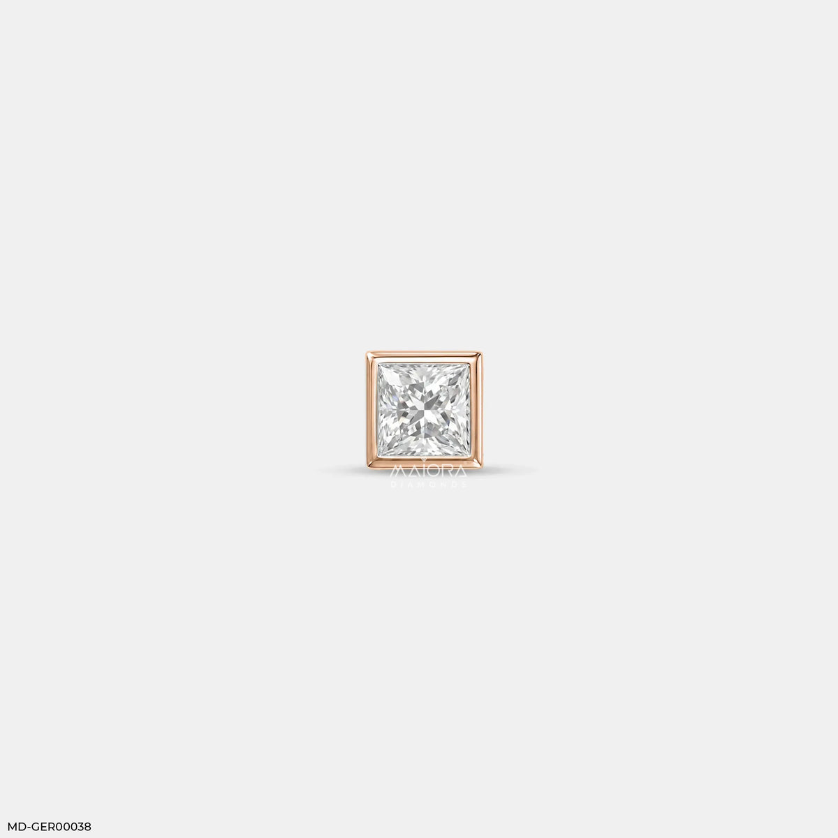 Finite Princess Solitaire Diamond Mens Stud Earring