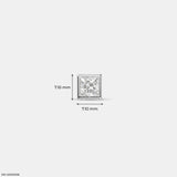 Finite Princess Solitaire Diamond Mens Stud Earring Platinum 950