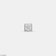 Finite Princess Solitaire Diamond Mens Stud Earring 9K White Gold