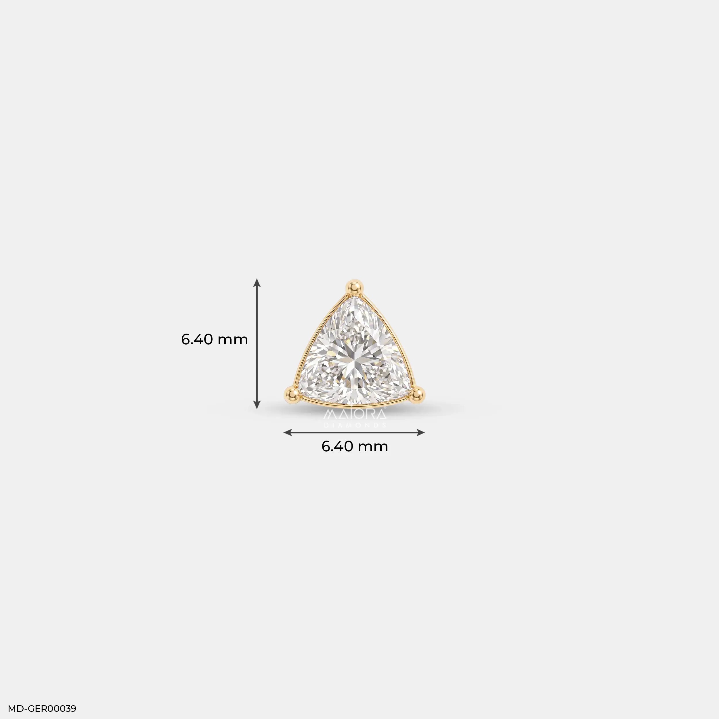 Onyx Trillion Solitaire Diamond Mens Stud Earring Platinum 950