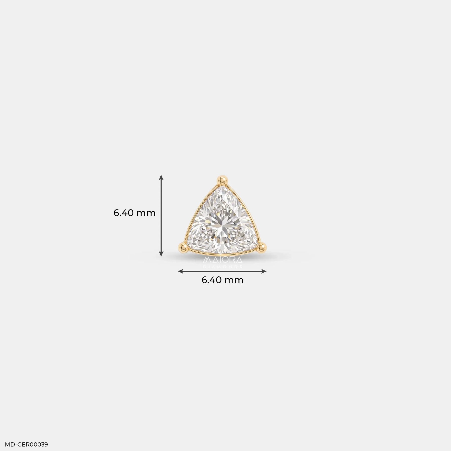 Onyx Trillion Solitaire Diamond Mens Stud Earring Platinum 950