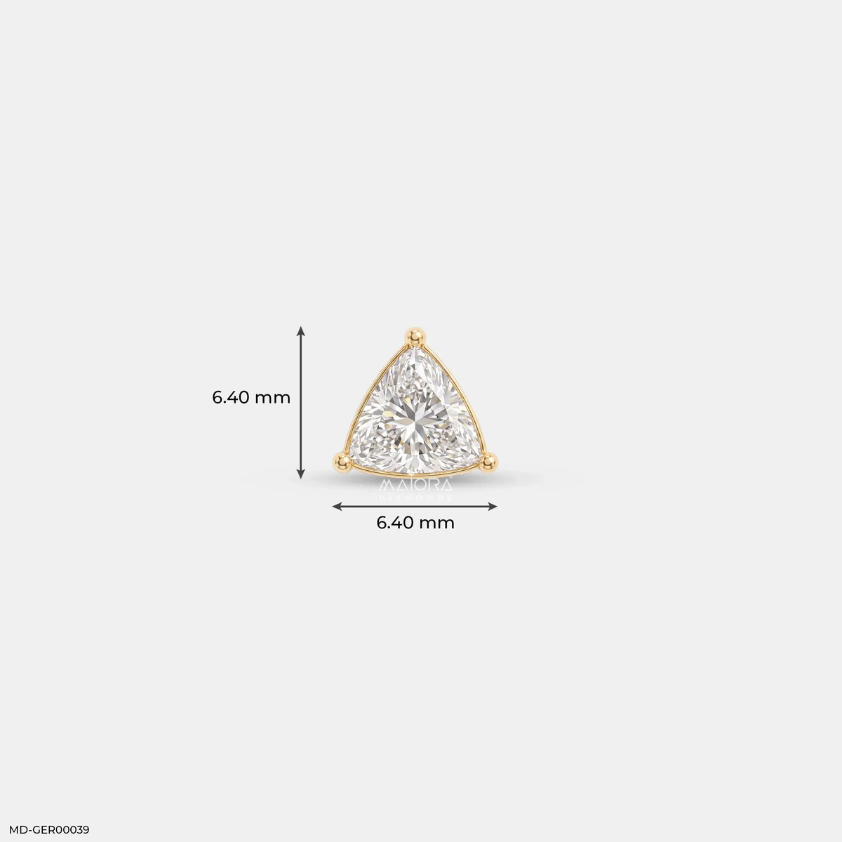 Onyx Trillion Solitaire Diamond Mens Stud Earring