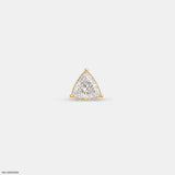 Onyx Trillion Solitaire Diamond Mens Stud Earring Platinum 950