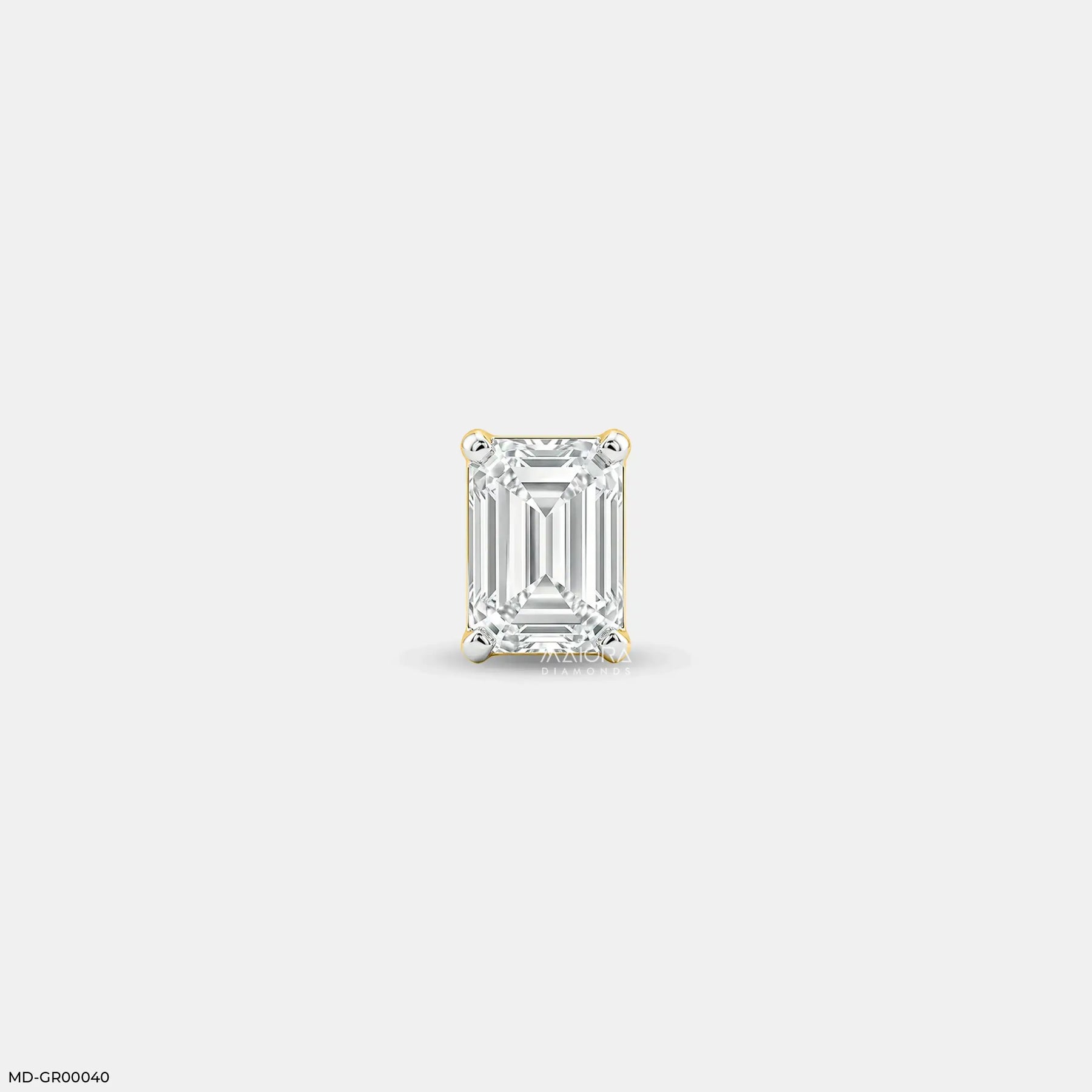 Essential Emerald Mens Stud Earring Platinum 950