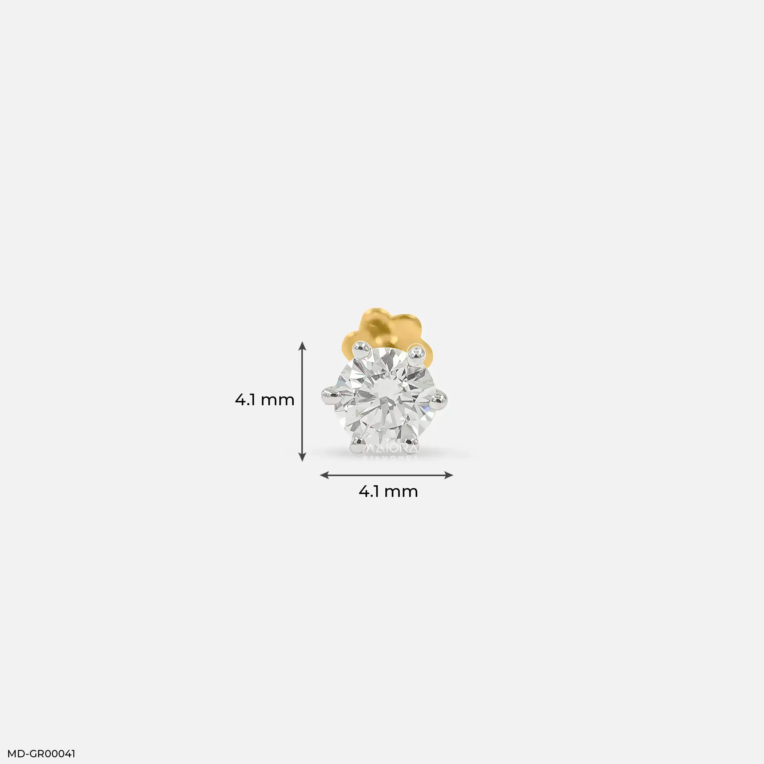 Brilliance Solitaire Diamond Mens Stud Earring 18K White Gold