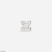 0.5 Carat Dazzling Princess Solitaire Mens Stud Earring 18K White Gold