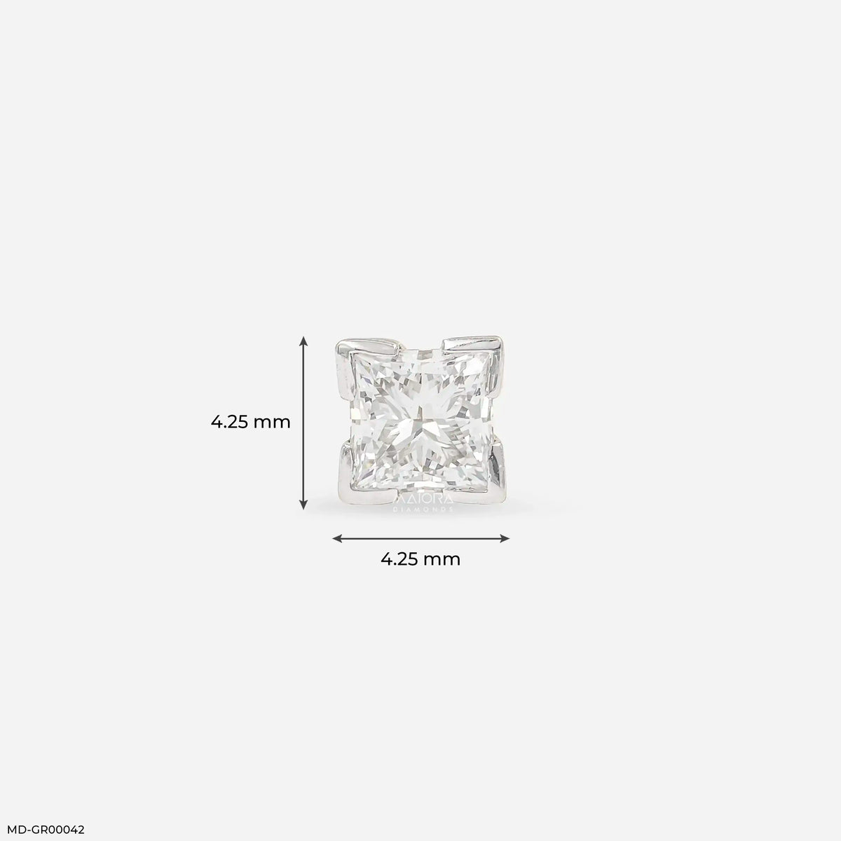 0.5 Carat Dazzling Princess Solitaire Mens Stud Earring
