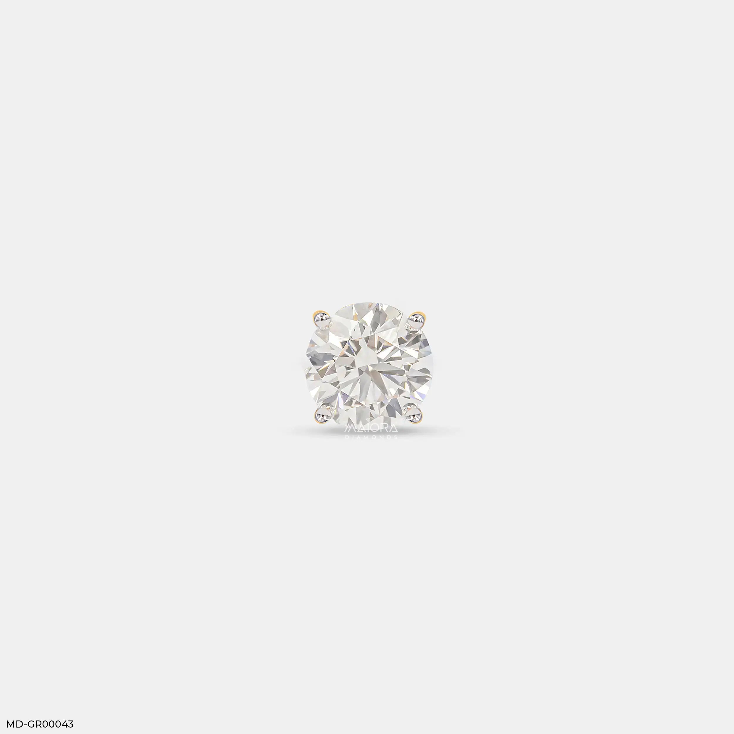 Minimalistic Solitaire Diamond Mens Stud Earring 9K Yellow Gold