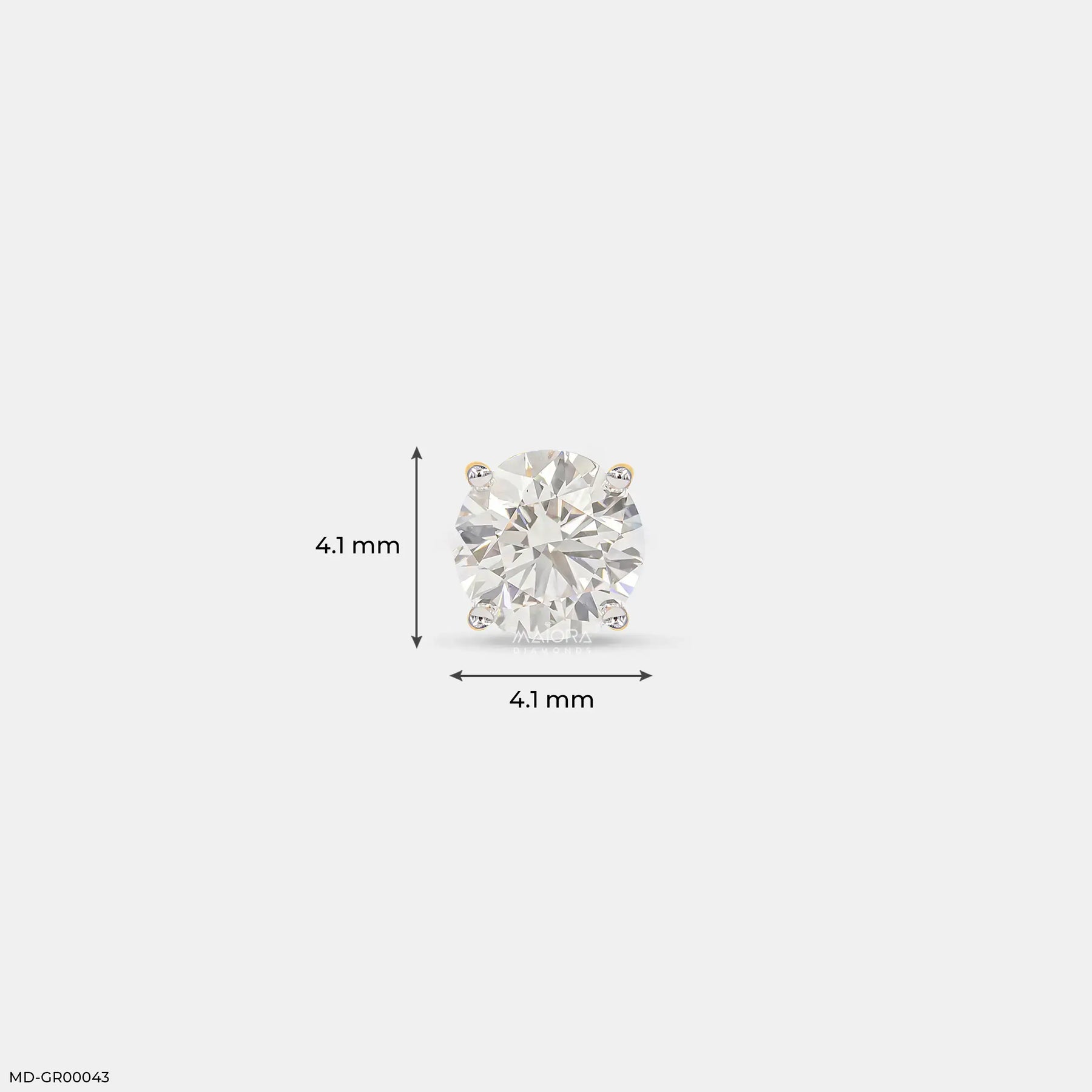 Minimalistic Solitaire Diamond Mens Studs Earrings 9K Rose Gold
