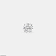 Minimalistic Solitaire Diamond Mens Stud Earring 14K White Gold