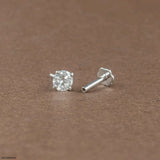 Minimalistic Solitaire Diamond Mens Studs Earrings 9K Rose Gold