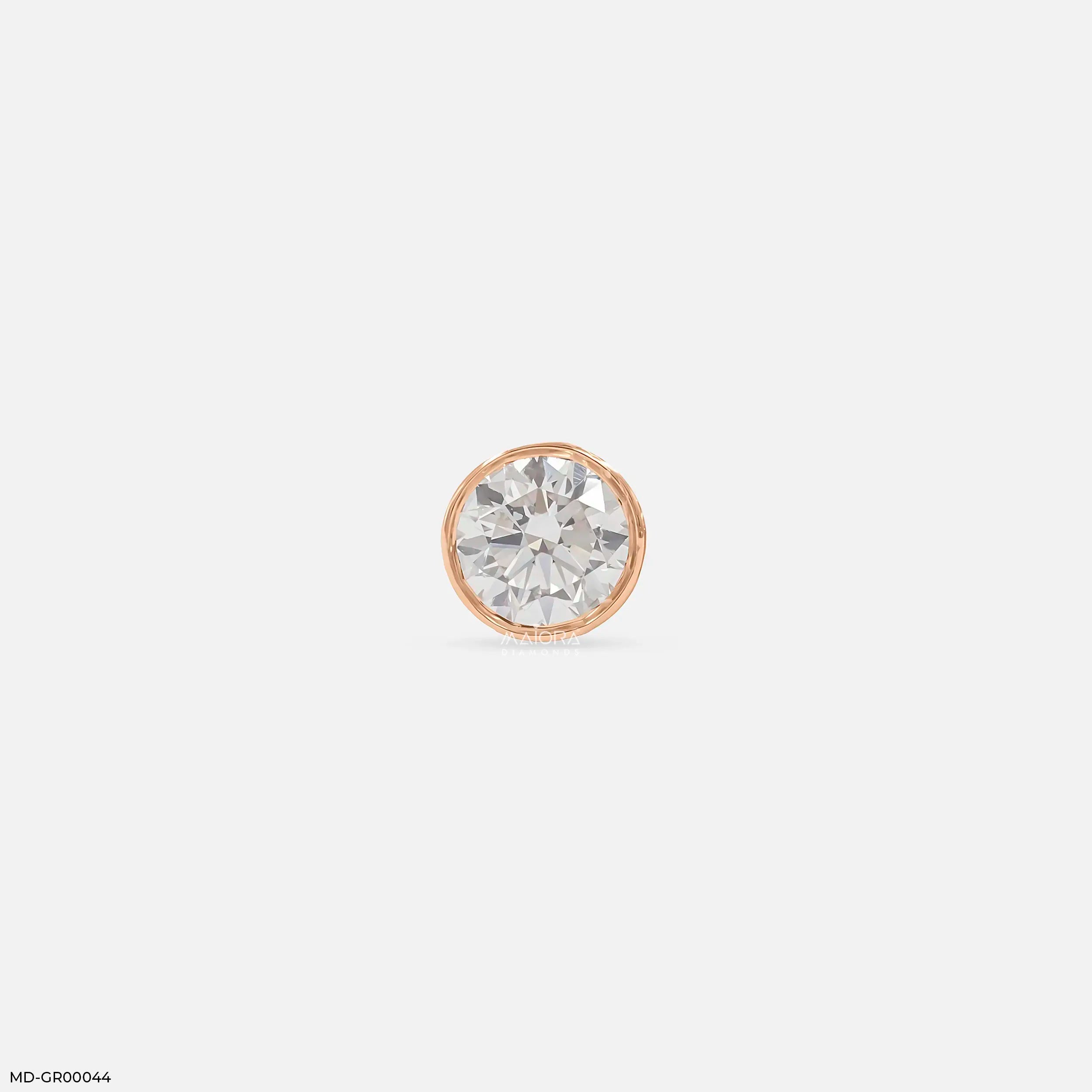 Exclusive Solitaire Diamond Mens Stud Earring 9K Rose Gold